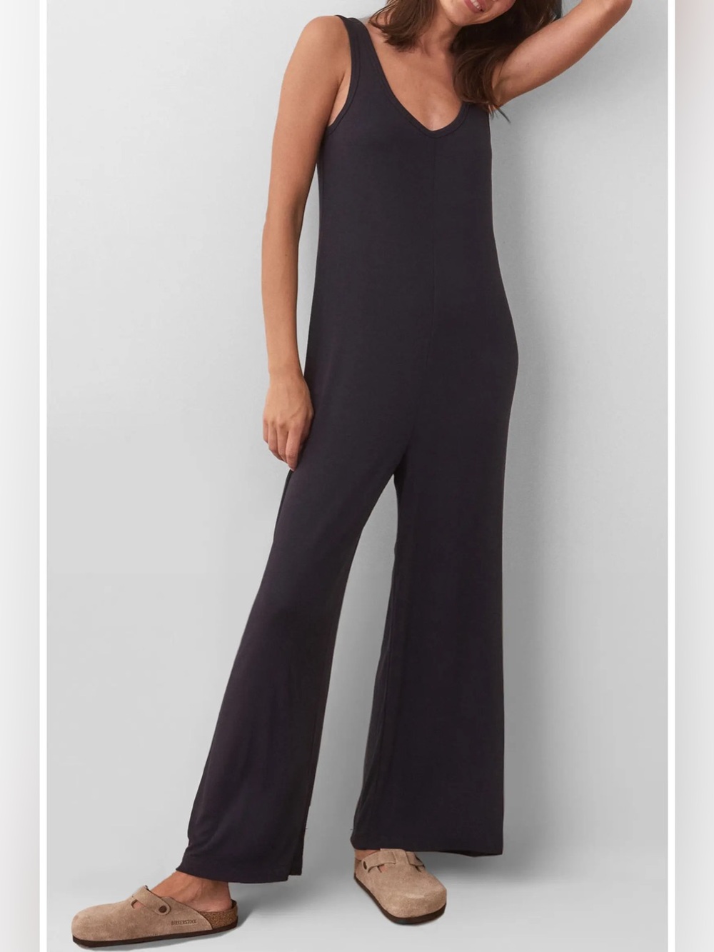 Marine Layer Lexi Rib Lounge Jumpsuit Navy Blue Medium